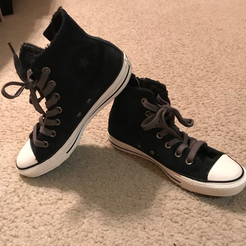 NWOT Women’s Converse CT  Black Suede Faux Fur